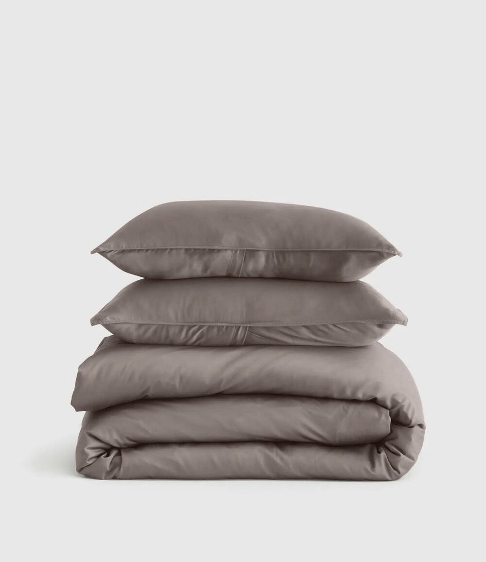QUINCE BAMBOO DUVET COVER SET 3 Piece KING/CAL Stone + 2 Pillowcases $154